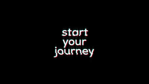 Start your journey text glitch animation effect abstract on black background Stock Footage 313020575