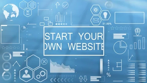 Start Your Own Website, Animated Typography Video stock 116359389