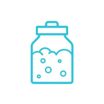 Starter, Active Sourdough icon, Isolated on white background. From blue ico.. Stock Illustration