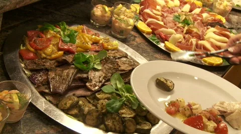 Starter Buffet Stock Footage 810454