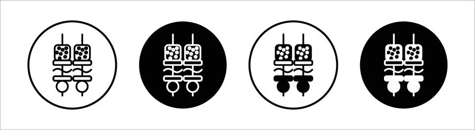 Starter flat line icon set. Starter Thin line illustration vector Stock Illustration