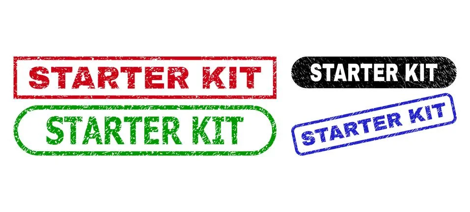 STARTER KIT Rectangle Watermarks Using Unclean Texture Stock Illustration