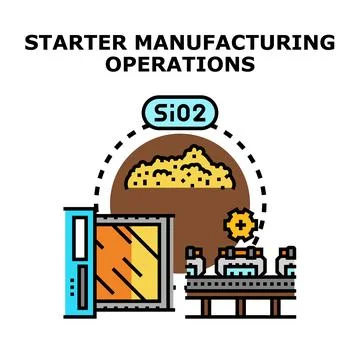 Starter manufacturing operations concept vector illustration Stock Illustration