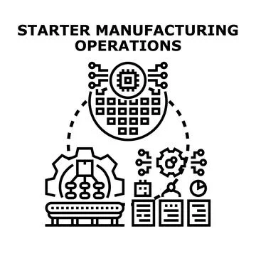Starter manufacturing operations with smart processing technology Stock Illustration
