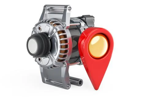 Starter with map pointer. 3D rendering 库存插图