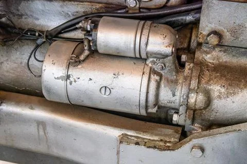 Starter of an old tractor Stock Photos