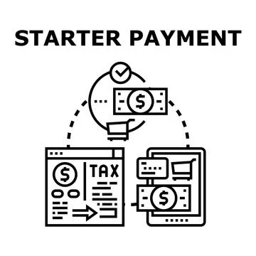 Starter payment process for online transactions Stock Illustration