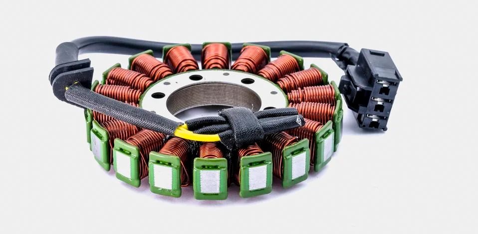 Starter stator engine replacement isolated Stock Photos