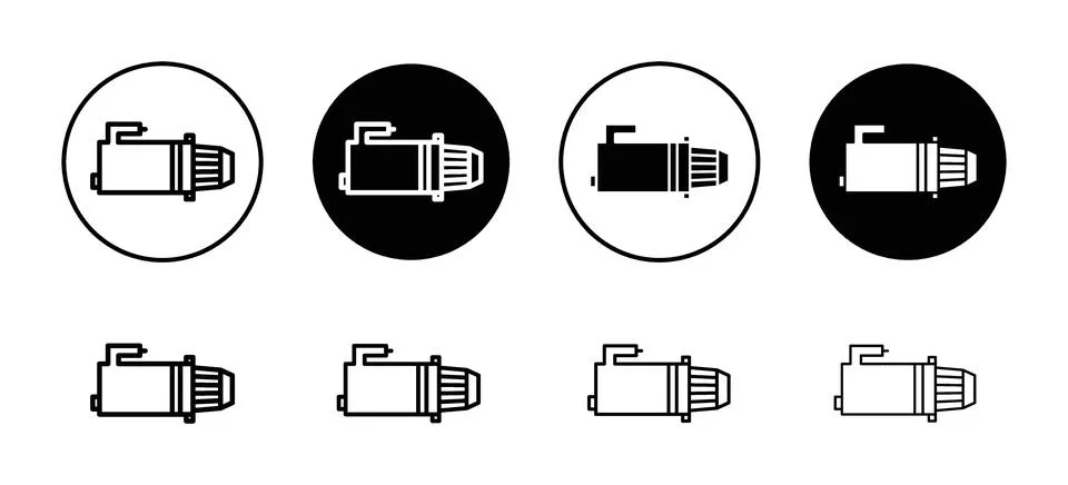 Starter vector icon set collection. Starter Outline flat Icon. Stock Illustration