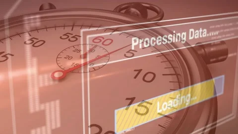 Starting at 60s mark, timer showing data overlay loading bar filling before Stock Footage 317185718