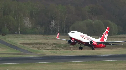 Starting of an Air Berlin - Airline plane Stock Footage