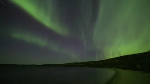 Starting aurora over the lake Stock Footage 250290159