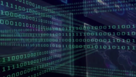 Starting bits cascading across grid, shifting right, revealing map nodes Видео 312415549