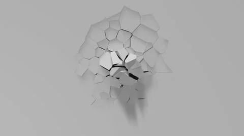 Starting breaking wall with cracks monochromatic texture picture Illustrazione stock