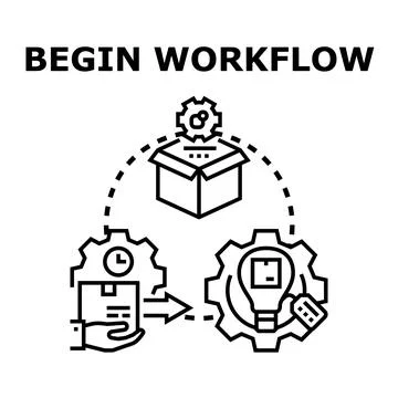 Starting business process workflow automation optimization concept Stock Illustration