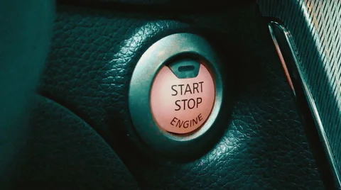 Starting Car Engine With the Button Stock Footage 63616794