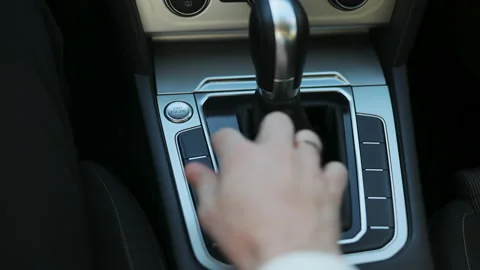 Starting car engine. Finger press the button to start the car engine. Car's Stock Footage 194717861