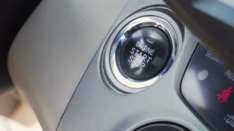 Starting car engine finger press the button to start the car 動画素材 209613699