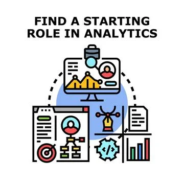 Starting a career role in data analytics industry Illustrazione stock