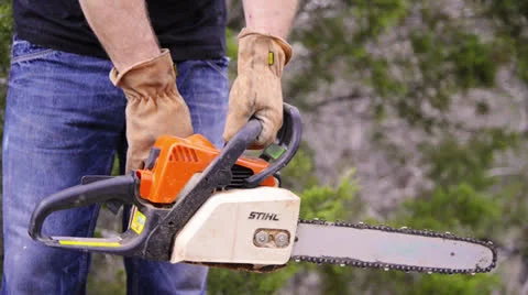 Starting a chainsaw Vídeo Stock 22634840