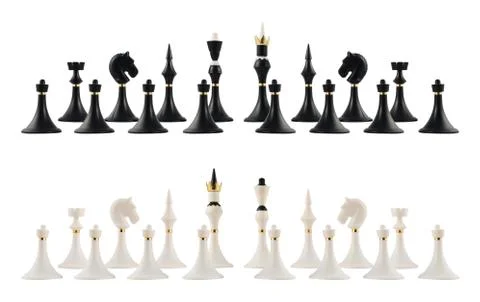 Starting chess figure setup isolated Stock Photos