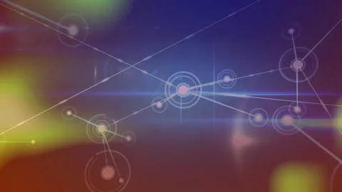 Starting dark red gradient initiating central node pulsing spawning nodes Video stock 310863975