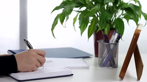 Starting the Day With a Business Plan Stock Footage 59792282