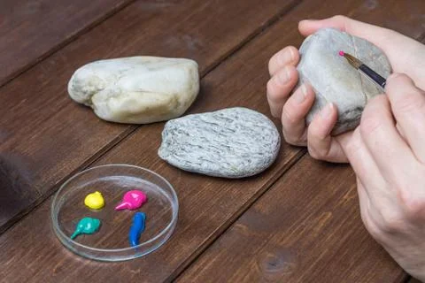 Starting drawing on stone Stock Photos