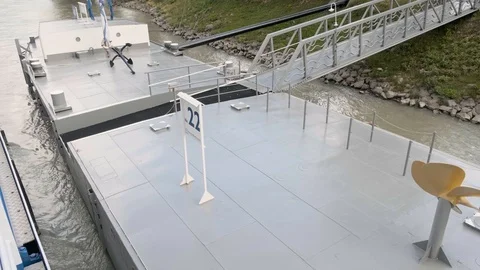 Starting from the Durnstein pier Stock Footage 115902274