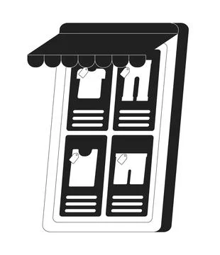 Starting e commerce business on mobile phone monochrome flat vector icon 스톡 일러스트