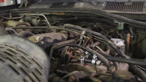 Starting the engine of a car, showing electric generator, good quality sound Stock Footage 104832041