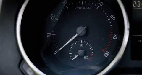 Starting the engine. Check engine light symbol that pops up on dashboard when Stock Footage 132463068