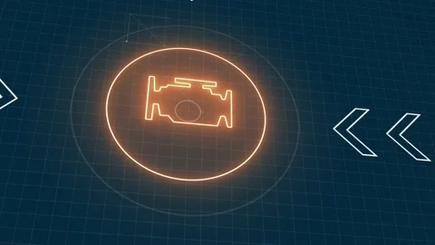 Starting the engine. Check engine light symbol that pops up on dashboard when Video stock 136319316