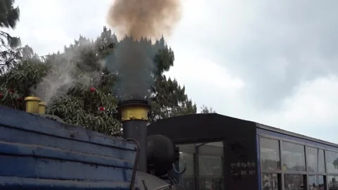 Starting engine of Darjeeling Toy Train Stock Footage 296601220