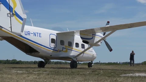 Starting engines AN-28 Stock Footage