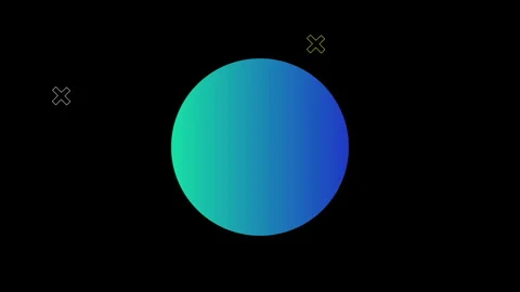 Starting gradient circle expanding and rotating on black canvas with triangle Video stock 311416213