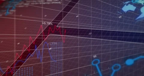 Starting grid opening with code overlay, charts rising, nodes pulsing, UI Stock Footage 318260569