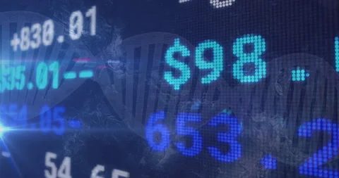 Starting helix rotation causing currency values sliding and updating to Stock Footage 312656217