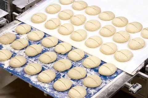 Starting industrial bread process Stock Photos