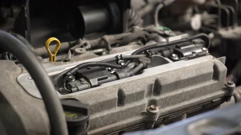 Starting the internal combustion engine. close-up Stock Footage 208882624