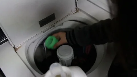 Starting laundry Stock Footage 79047509