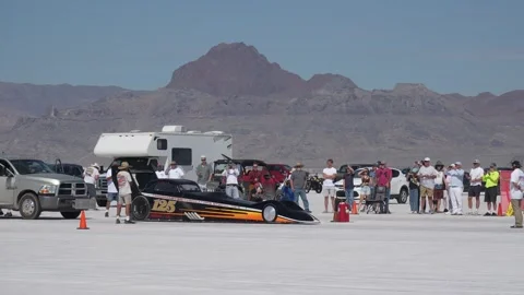 The starting line for Land Speed Trials. Stock Footage 314976639