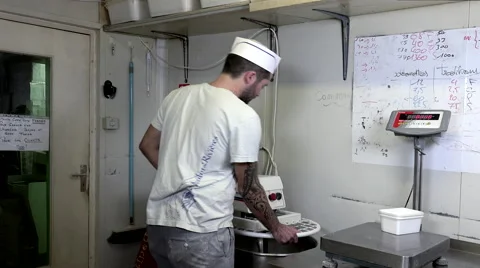 Starting up the machine to knead Video stock 56477339