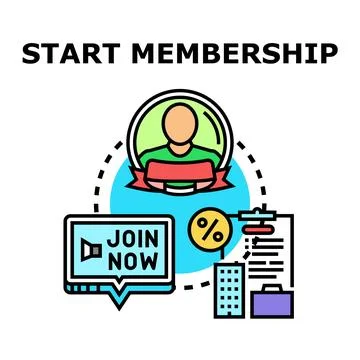 Starting membership program for online community benefits 库存插图