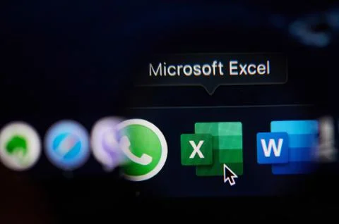 Starting microsoft office excel program Foto stock