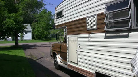 Starting a Motorhome Stock Footage 27947852