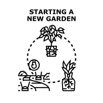 Starting a new garden concept vector illustration Stock Illustration