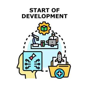 Starting new project development innovation process イラスト素材