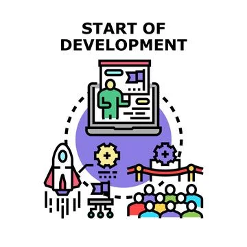 Starting new project development process and innovation 스톡 일러스트