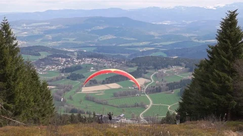 Starting paraglider Stock Footage 106226188
